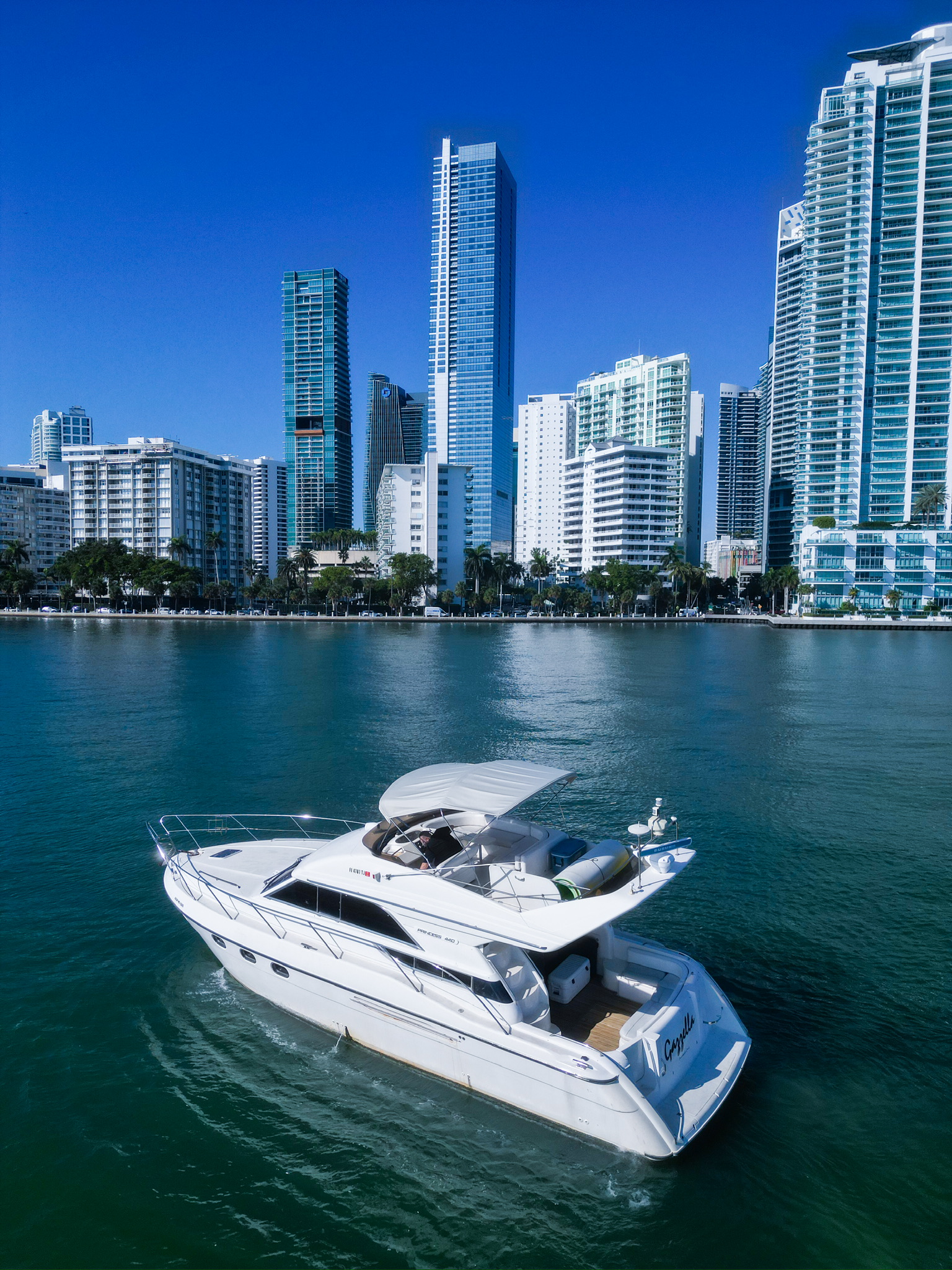 48FT PRINCESS FLYBRIDGE Miami yacht rental 2
