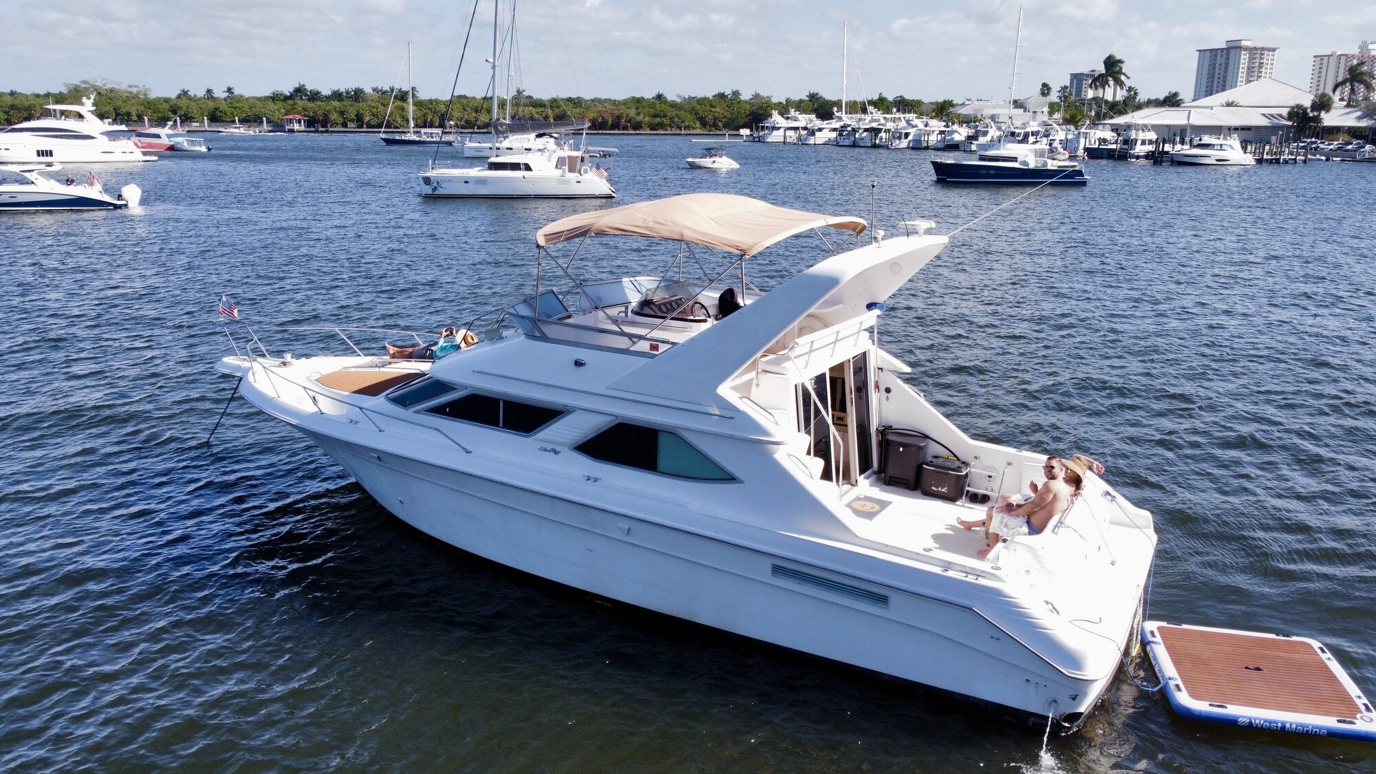 48ft Sea Ray Flybridge Miami yacht rental 2